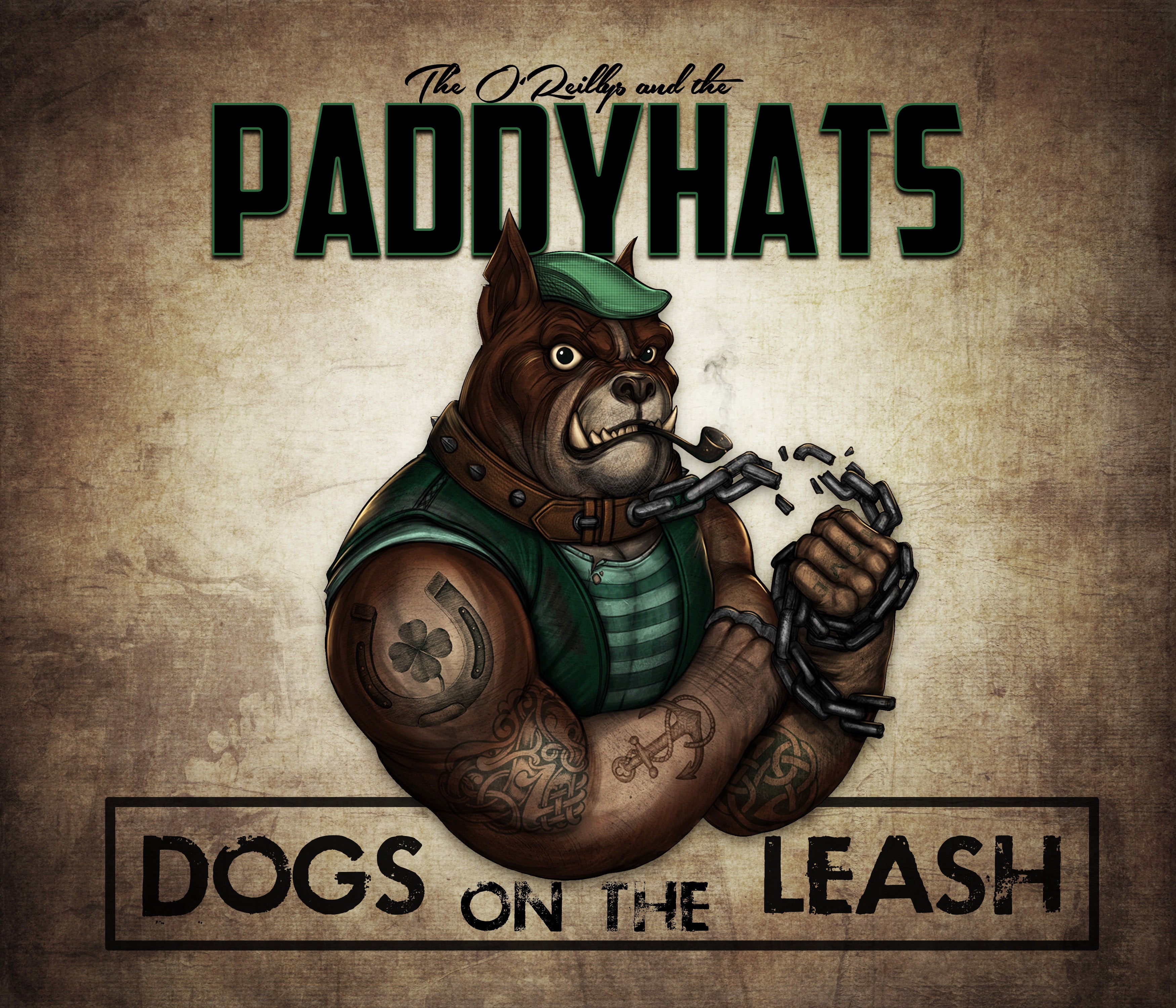 Dogs On The Leash (Mint Green & Orange Splatter)