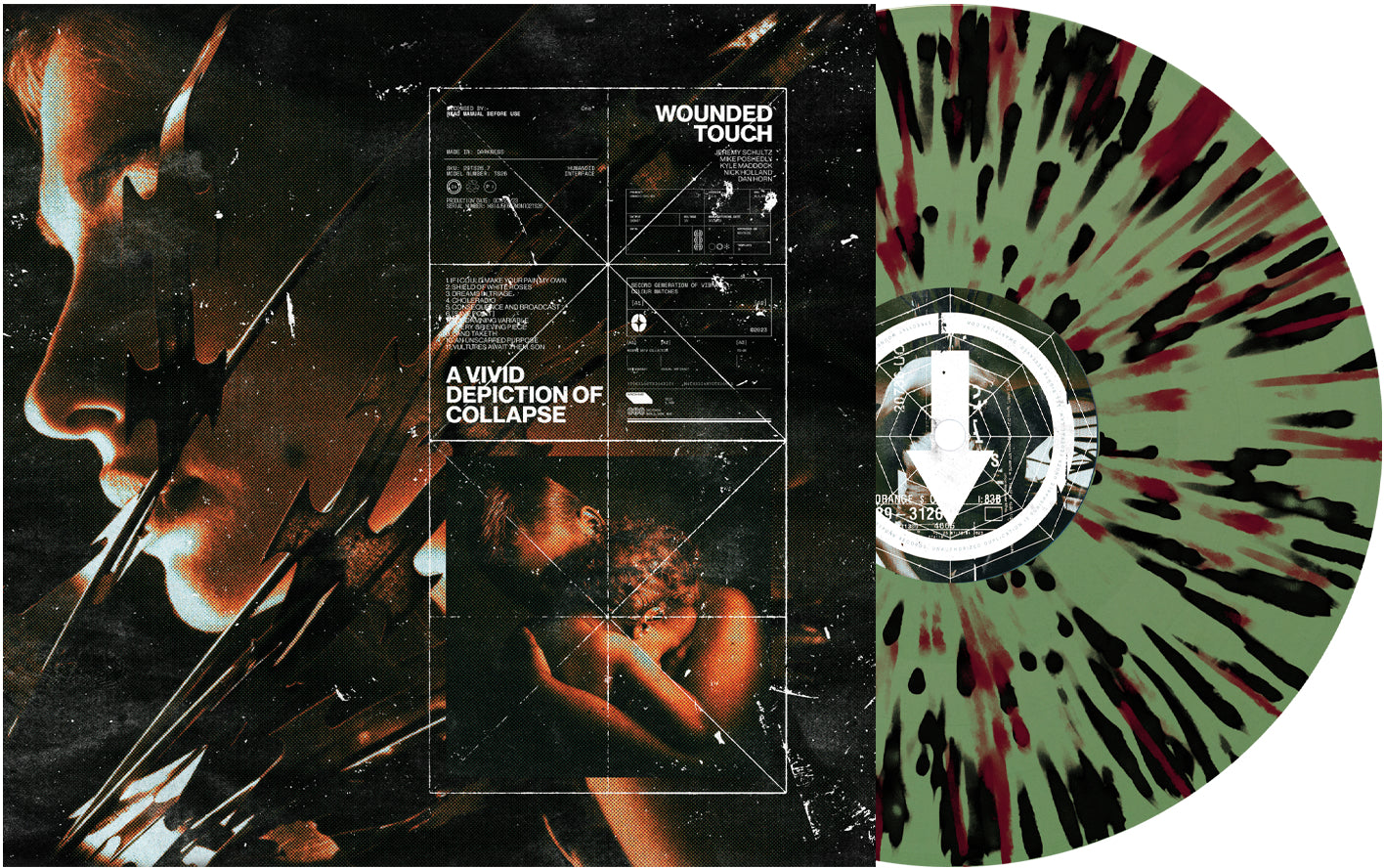 A Vivid Depiction of Collapse - Green/Red/Black Splatter