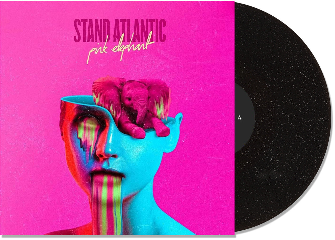 Pink Elephant - Black Glitter