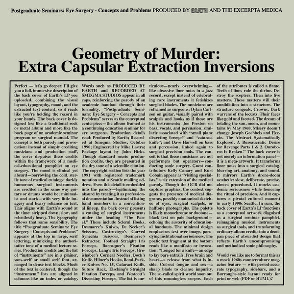 Geometry Of Murder: Extra Capsular Extraction