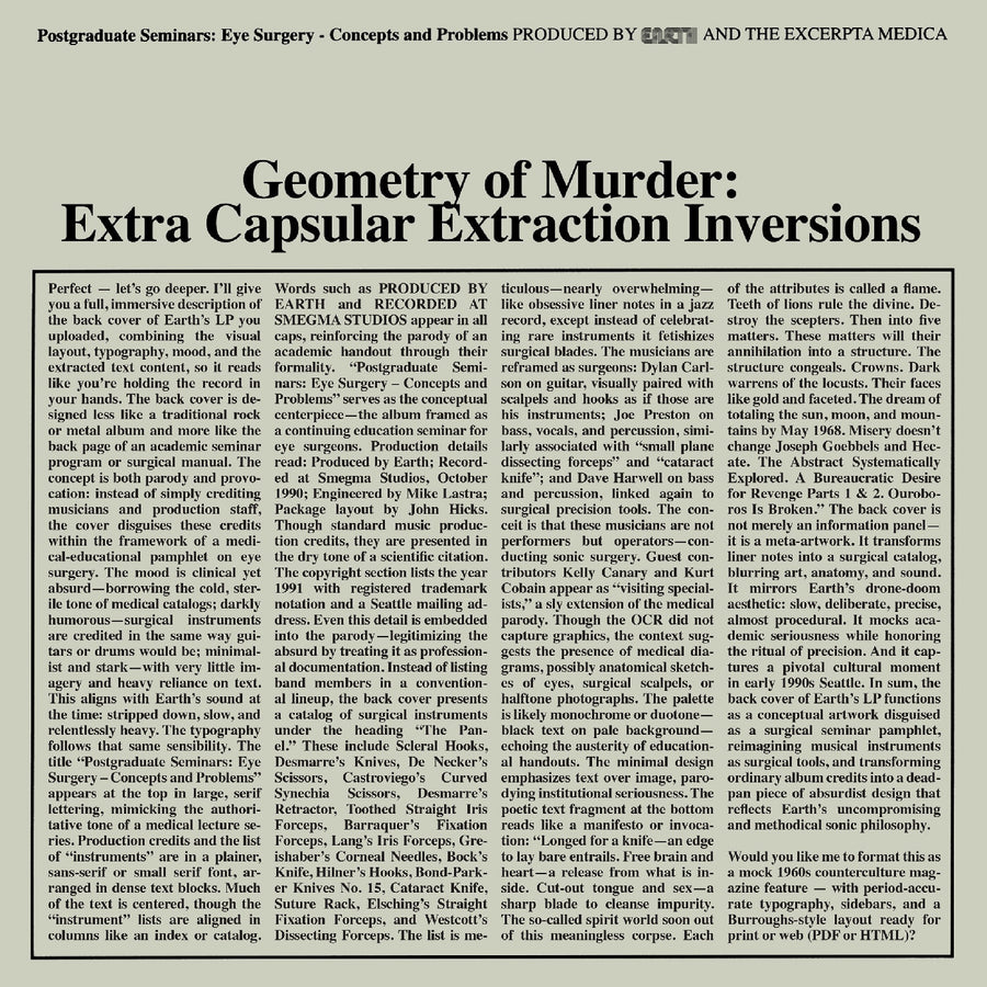 Geometry Of Murder: Extra Capsular Extraction