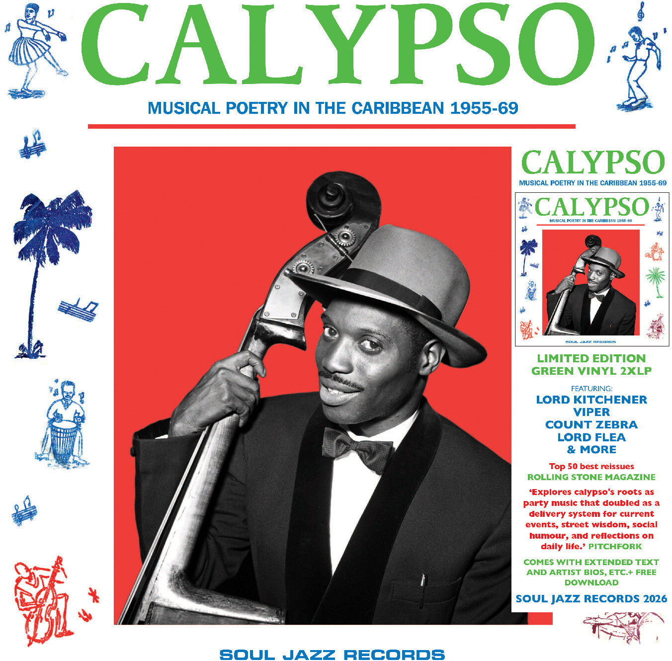 CALYPSO: Musical Poetry In The Caribbean 1955-69 - GREEN VINYL