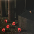 Five Dice All Threes - Red & Black Splatter Colored Vinyl
